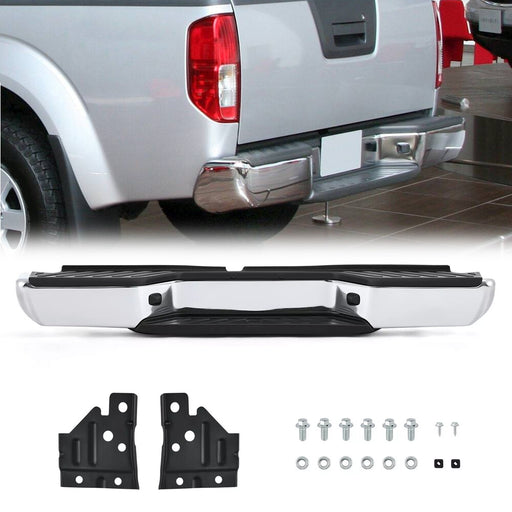 Rear Step Bumper Chrome Assembly W/O Sensor Holes for 2005-2021 Nissan Frontier