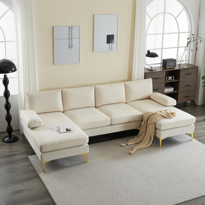 Modern U-Shaped Sectional Sofa with 2 Chaise Lounges