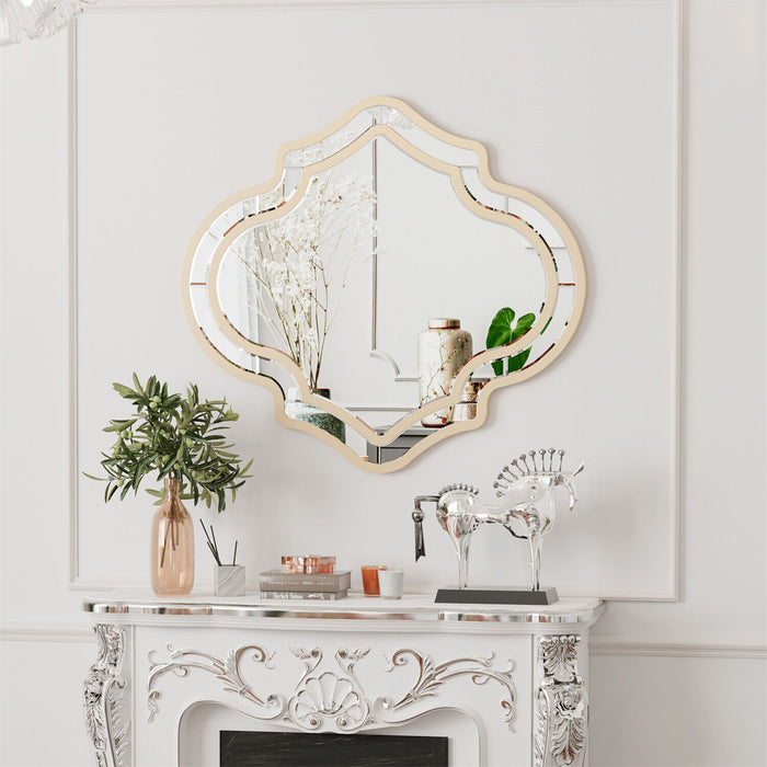 Irregular Golden Rim Wall Mirror