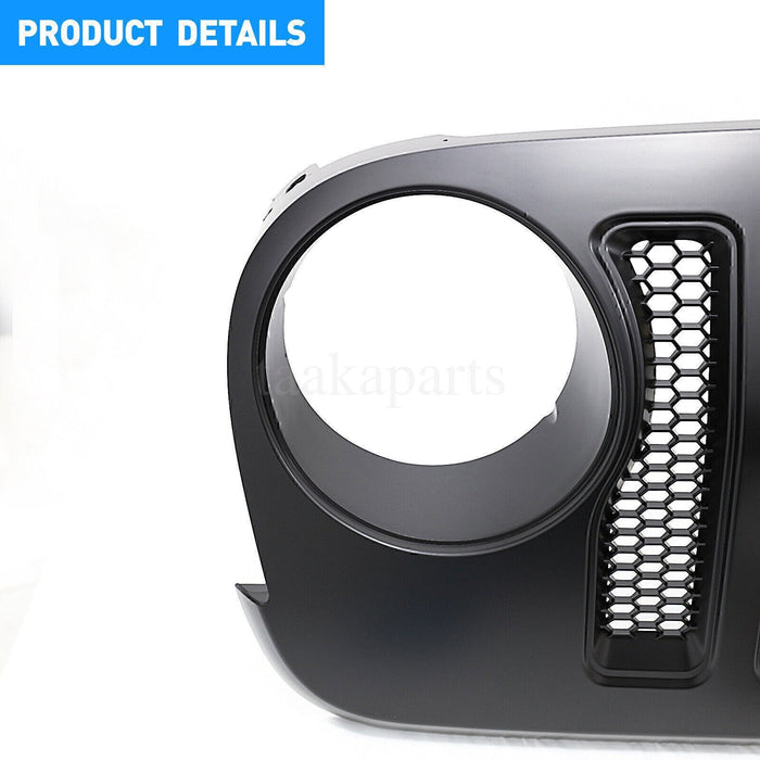 Black Front Bumper Hood Grille Grill for Jeep Wrangler JK /JKU 2007 2008-2017 3J