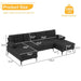 Modern U-Shaped Sectional Sofa with 2 Chaise Lounges