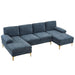 Modern U-Shaped Sectional Sofa: Chenille Fabric Comfort