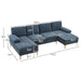 Modern U-Shaped Sectional Sofa: Chenille Fabric Comfort