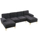 Modern U-Shaped Sectional Sofa: Chenille Fabric Comfort