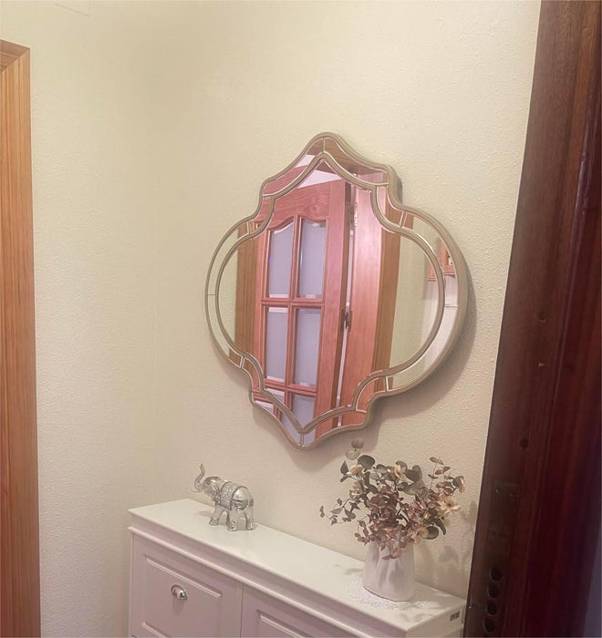 Irregular Golden Rim Wall Mirror