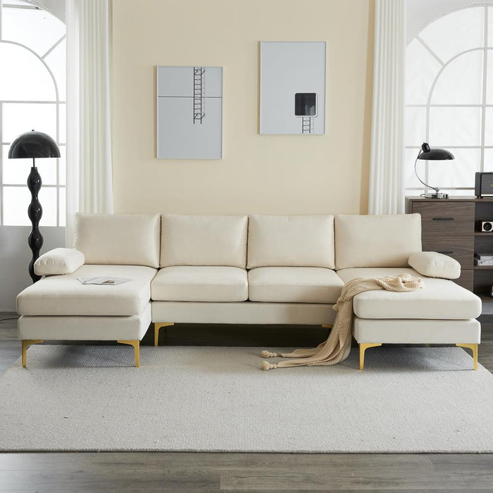 Modern U-Shaped Sectional Sofa with 2 Chaise Lounges