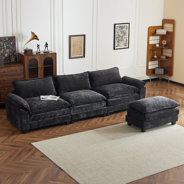 Modern L-Shaped Sectional Sofa: Cloud-Like Comfort