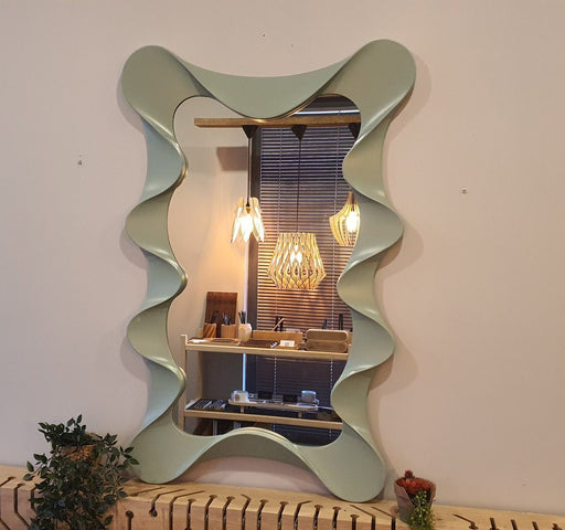  Wavy Wooden Mirror | Unique & Modern