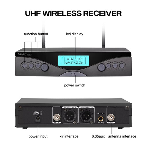 G320AM Wireless Mics 2-Channel UHF