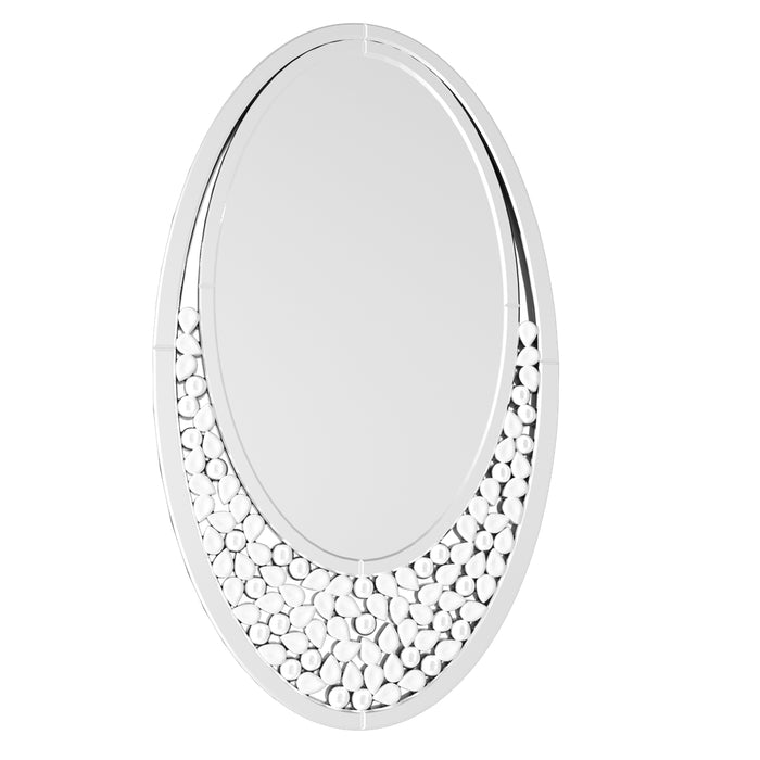 Large Silver Oval Mirror Bathroom