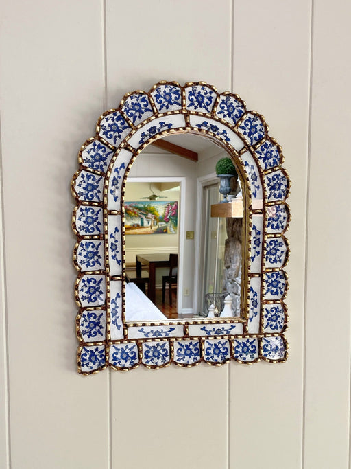 Blue Floral Arch Mirror | Bohemian Style