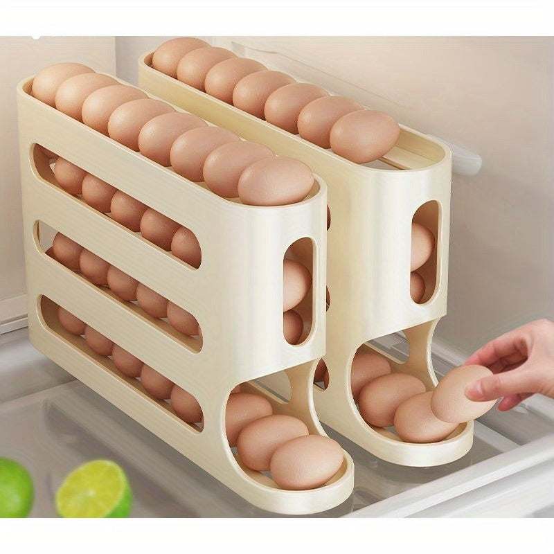 Automatic Rolling Egg Holder for Fridge Door Storage