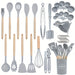 46Piece HeatResistant Silicone Kitchen Utensil Set with Hooks