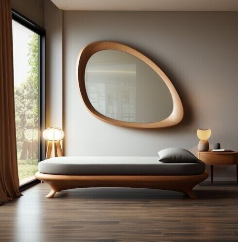 Modern Asymmetrical Organic Wall Mirror